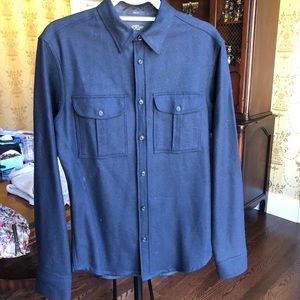 All Saints Slim Fit Tailored Wool Button Down